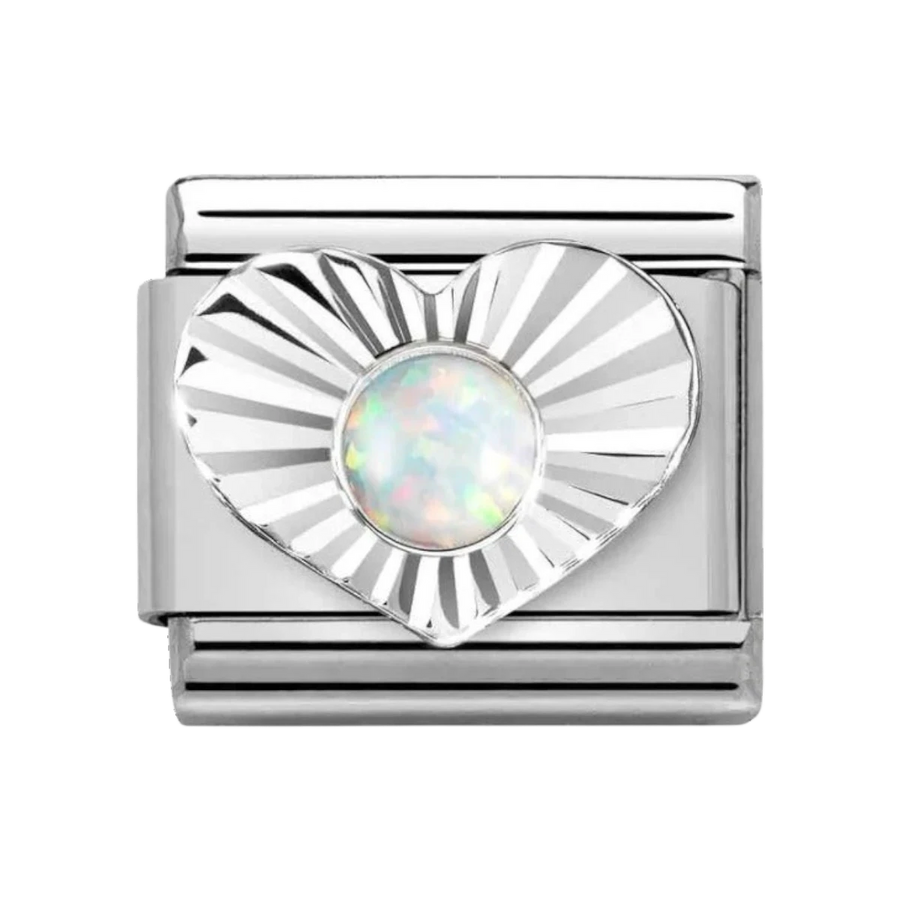 Nomination Classic Silvershine Diamond White Opal Charm