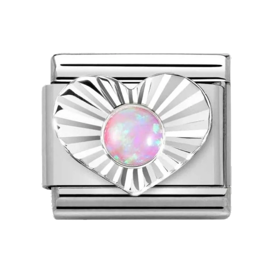 Nomination Classic Silvershine Diamond Pink Opal Charm 330508_38