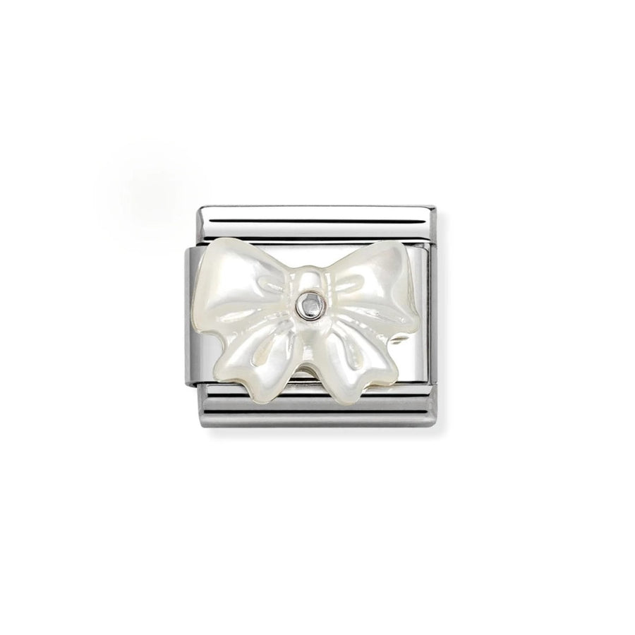 Nomination Classic Silver Mother of Pearl White Bow Charm