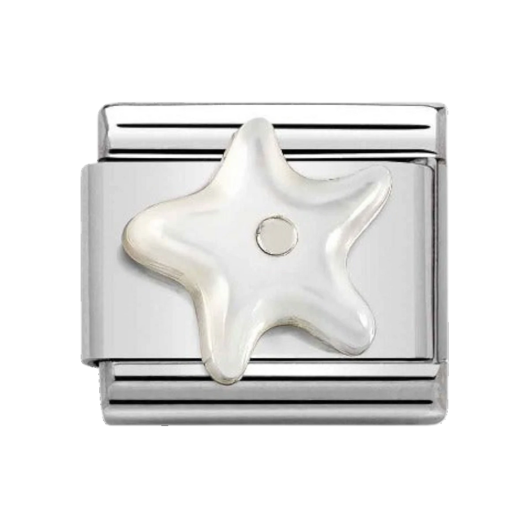 Nomination Classic Silver Starfish in White Mother of Pearl Charm