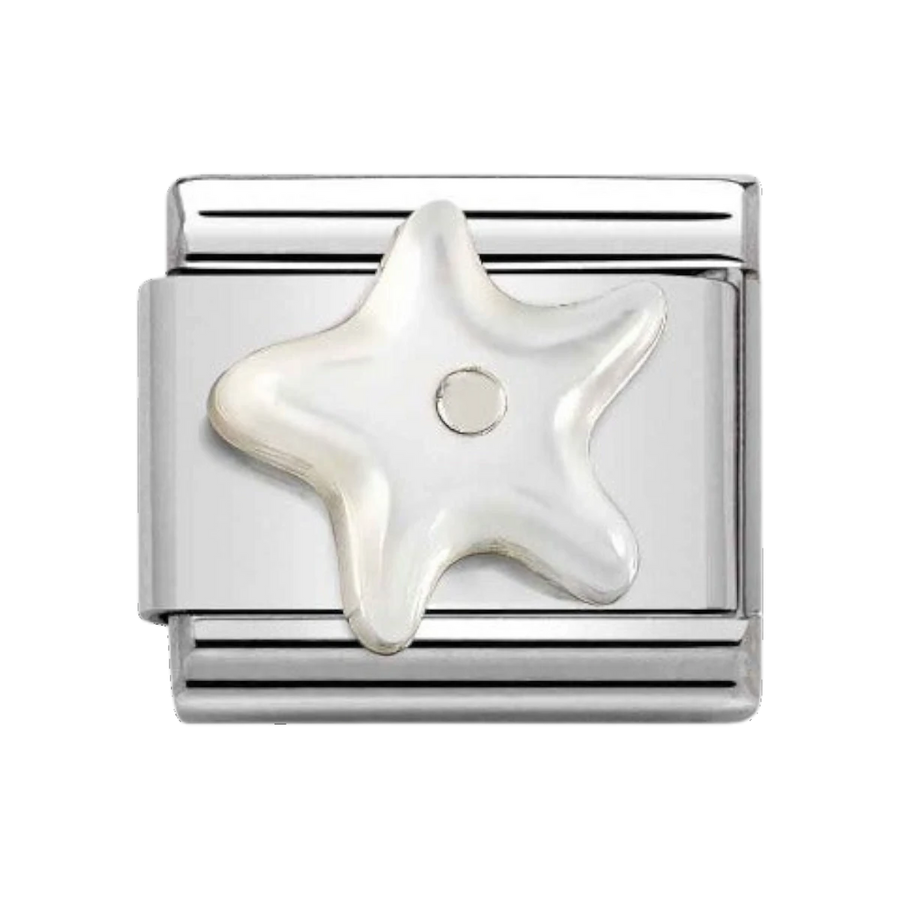 Nomination Classic Silver Starfish in White Mother of Pearl Charm