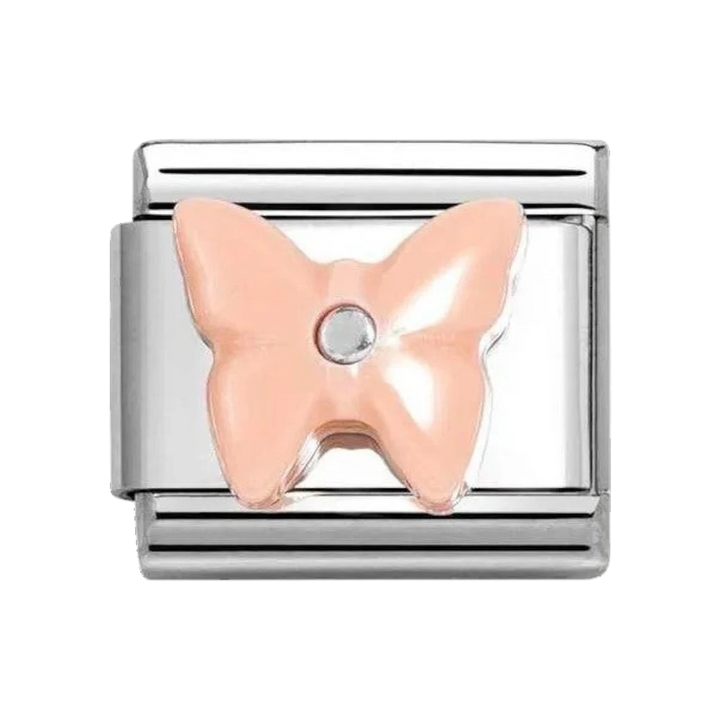 Meta Title
Nomination Classic Silver Pink Stone Butterfly Charm. Item code 330509/14