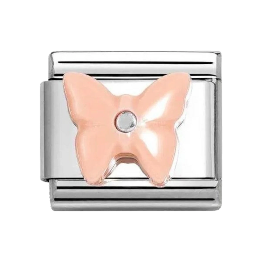 Meta Title
Nomination Classic Silver Pink Stone Butterfly Charm. Item code 330509/14