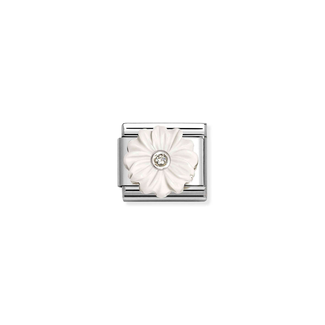Niche Jewellery Nomination White Stone Flower with Cubic Zirconia Charm