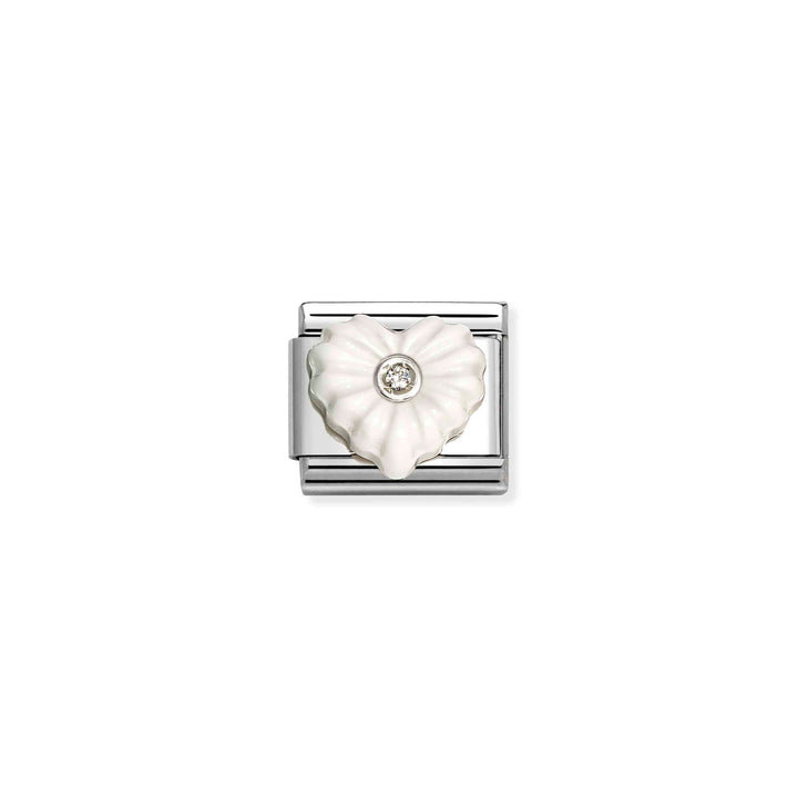Niche Jewellery Nomination White Stone Heart with Cubic Zirconia Charm