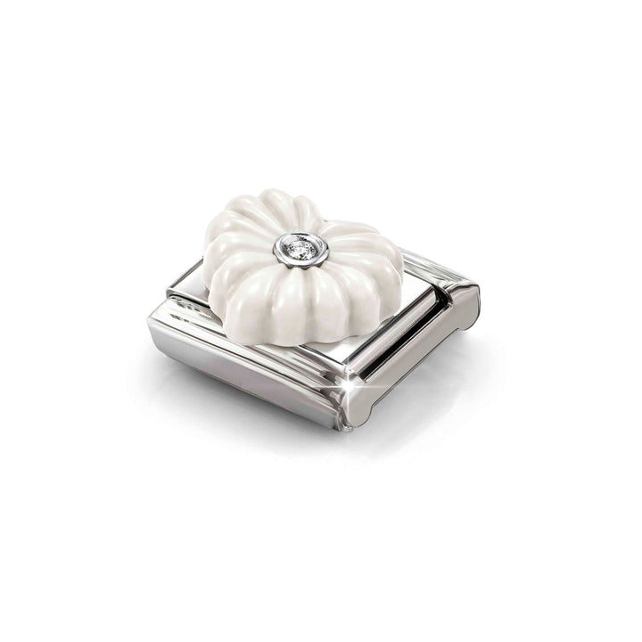 Niche Jewellery Nomination White Stone Heart with Cubic Zirconia Charm detail