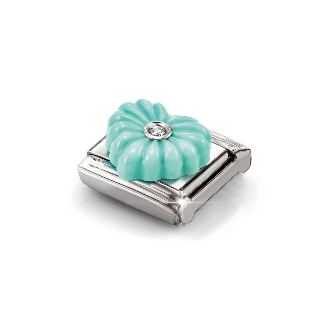 Niche Jewellery Nomination Turquoise Stone Heart with Cubic Zirconia Charm detail