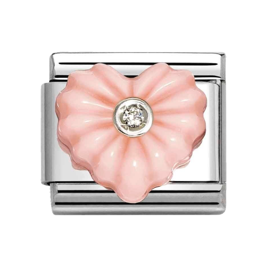 Niche Jewellery Nomination Pink Stone Heart with Cubic Zirconia Charm