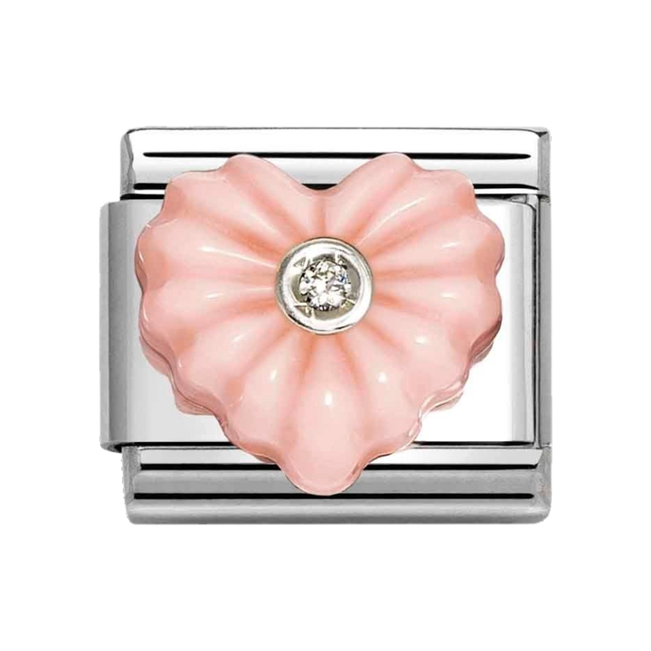 Niche Jewellery Nomination Pink Stone Heart with Cubic Zirconia Charm