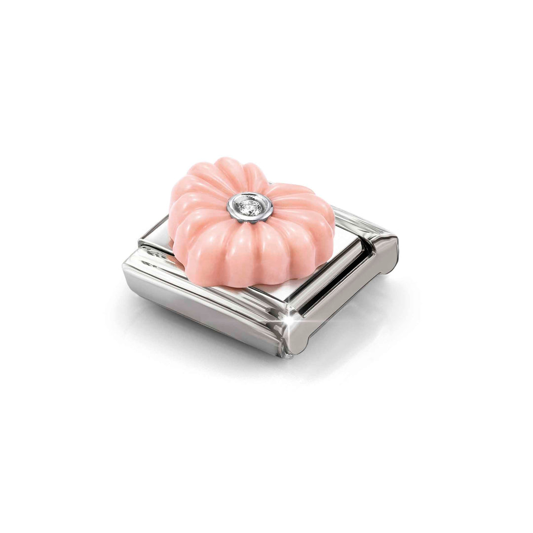 Niche Jewellery Nomination Pink Stone Heart with Cubic Zirconia Charm detail