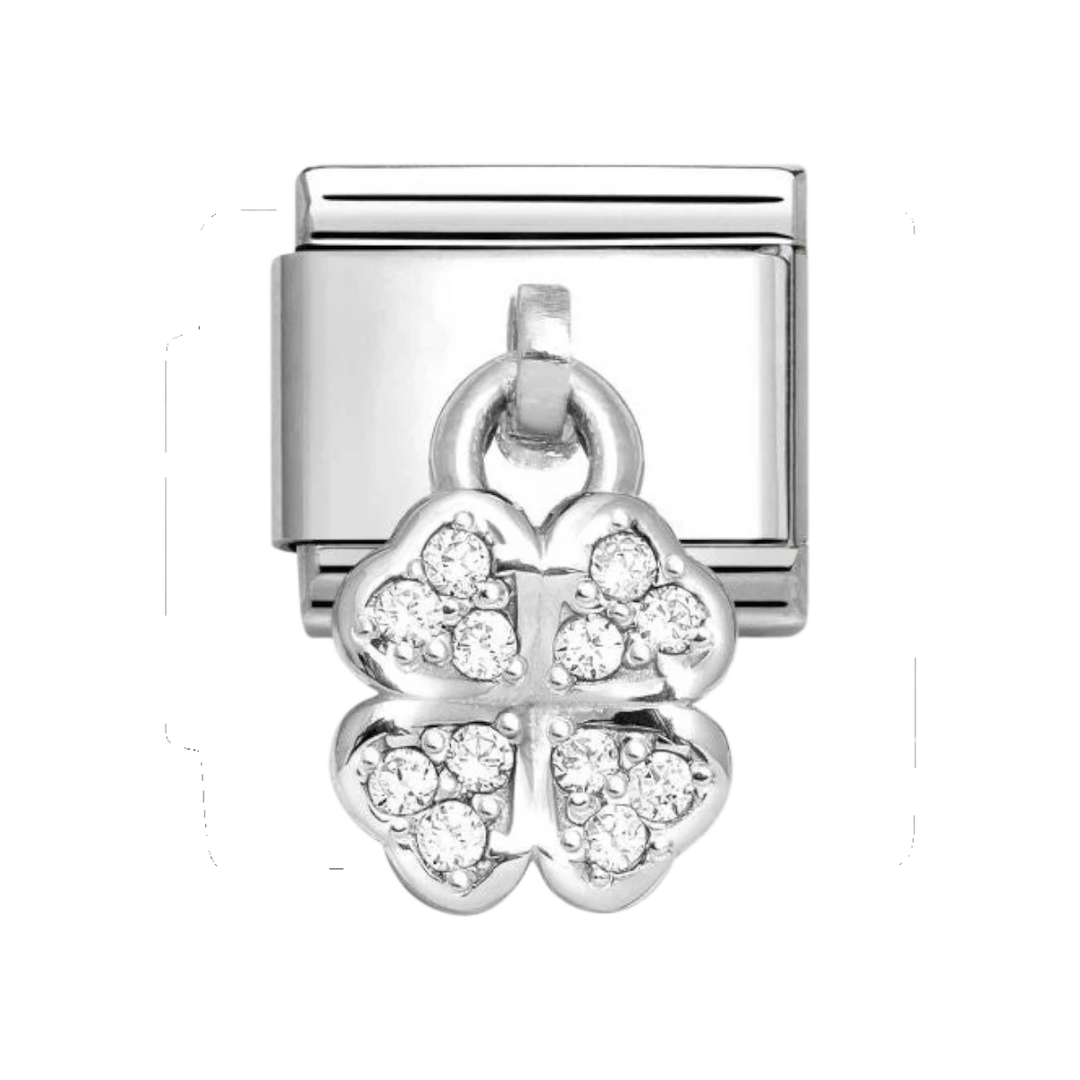 Nomination Classic Charm Silver and White Four Leaf Clover - 331800_31