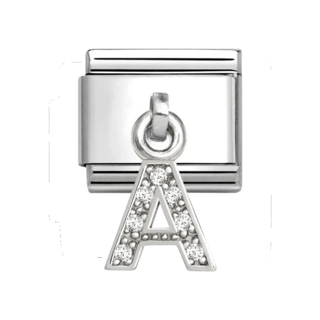 Nomination Classic Zirconia Letter A Drop Charm 331818_01