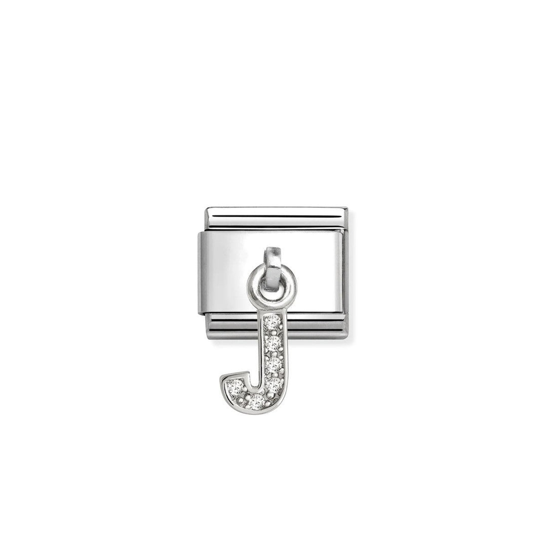 Nomination Silver and Zirconia Letter J Drop Charm