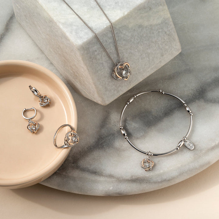Niche Jewellery Clogau Always In My Heart Sterling Silver Ring with Topaz detail