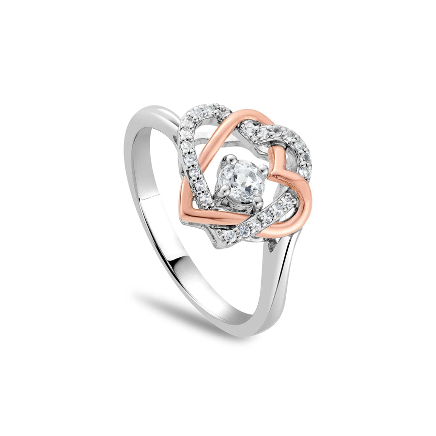 Niche Jewellery Clogau Always In My Heart Sterling Silver Ring with Topaz