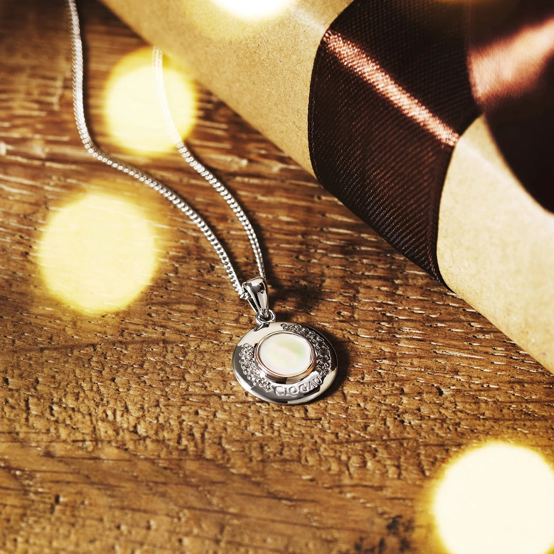 Clogau Sterling Silver Mother of Pearl and Topaz Pendant Necklace