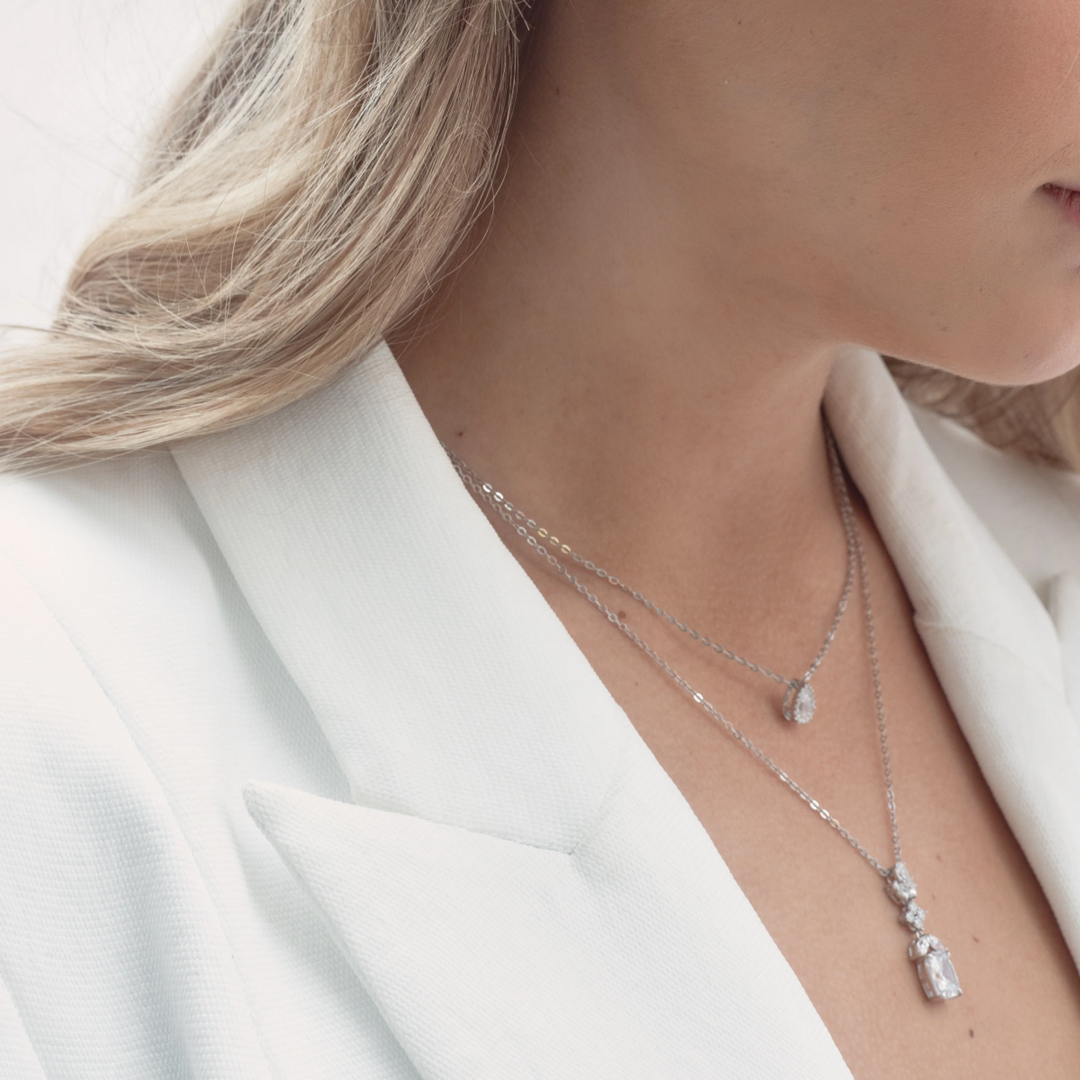 Georgini Monaco Teardrop Pendant - Silver - IP753W