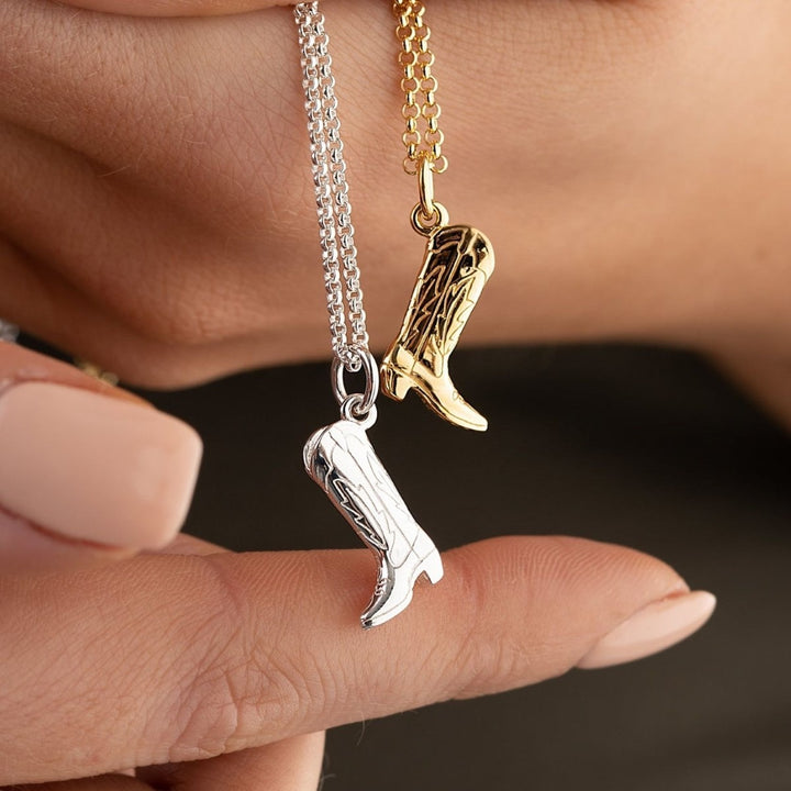 Scream Pretty Cowboy Boot Necklace - Silver