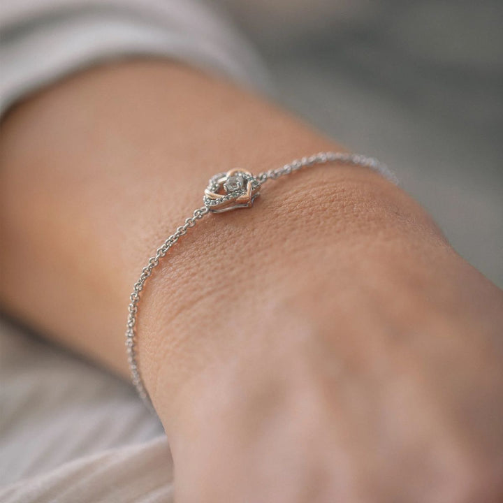 Clogau Forever Yours Sterling Silver Heart Bracelet with Topaz - 3SAMH0090
