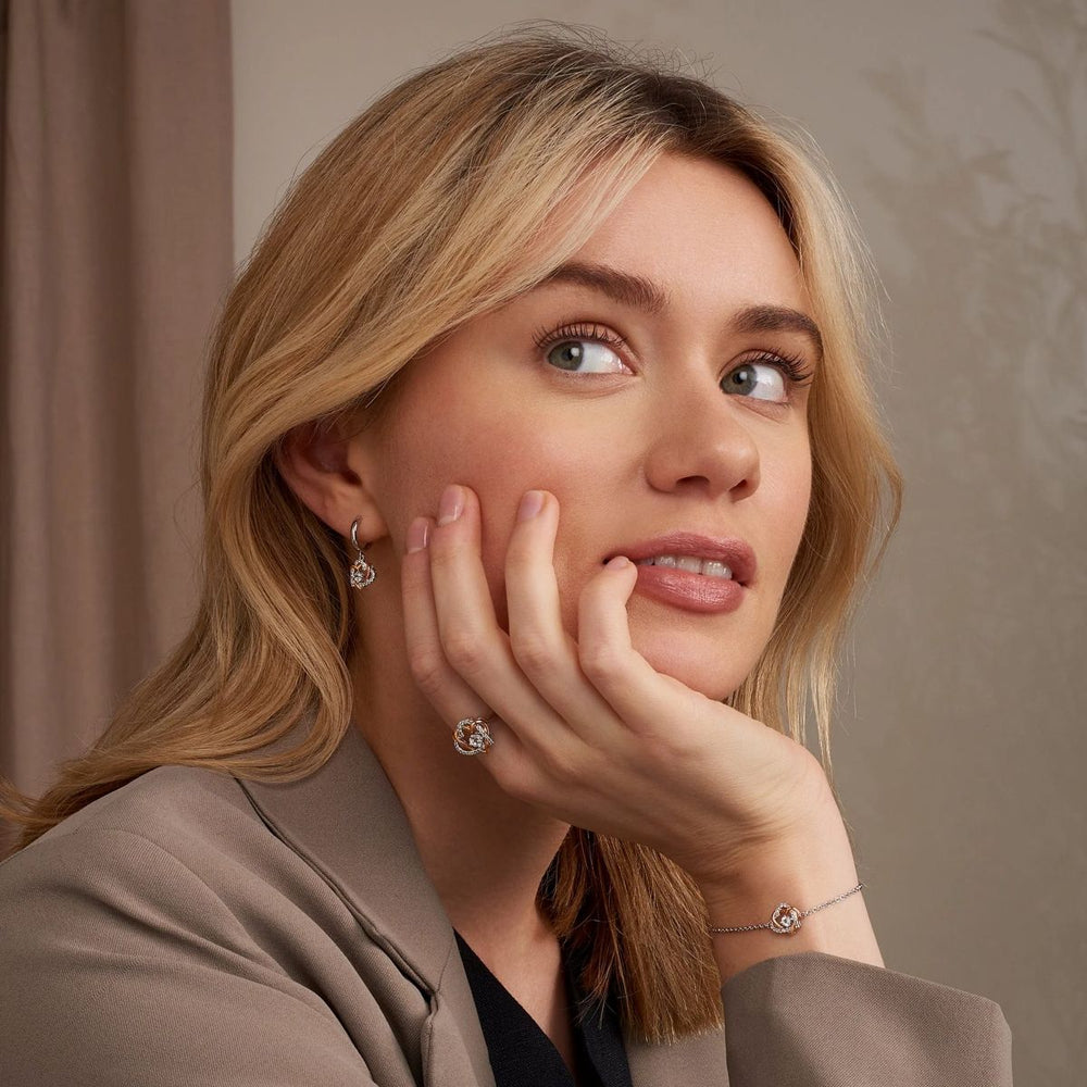 Clogau Forever Yours Sterling Silver Heart Bracelet with Topaz - 3SAMH0090