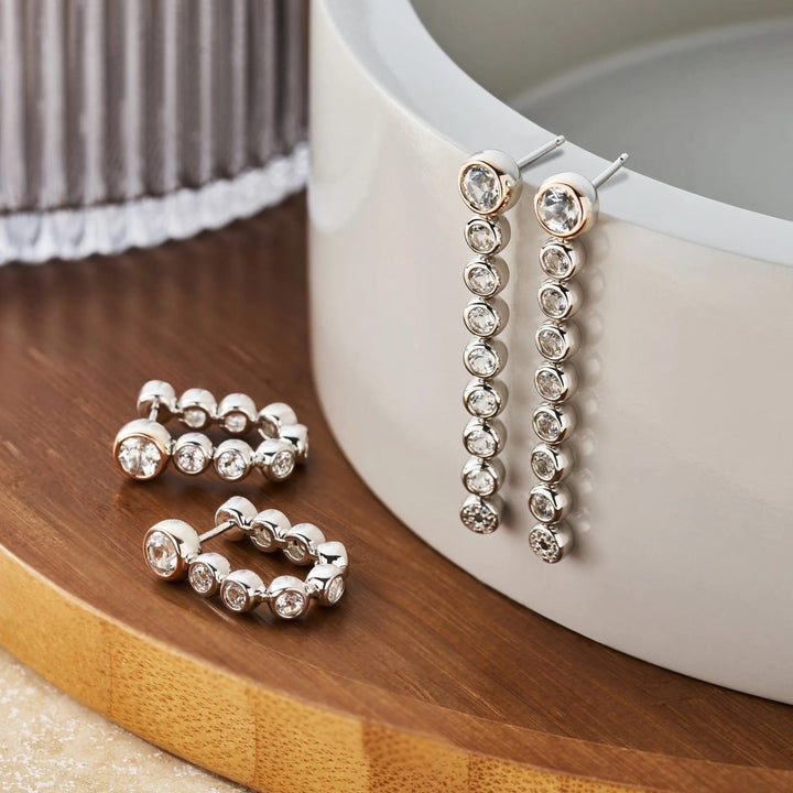 Clogau Celebration Silver Drop Hoop Earrings 3SCLC0799