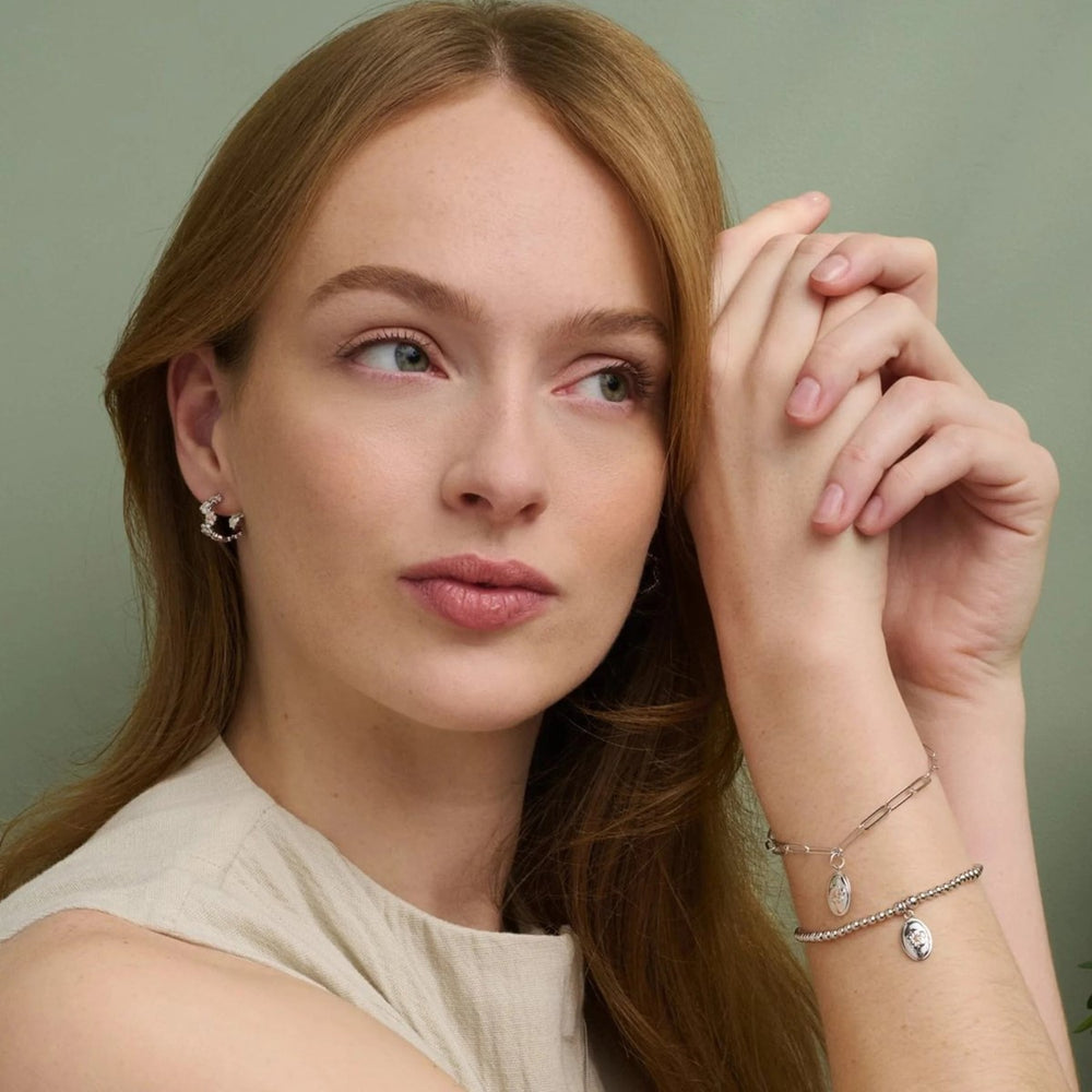Clogau Nature's Wonder Forget-Me-Not Huggie Hoop Earrings 3SFMN834