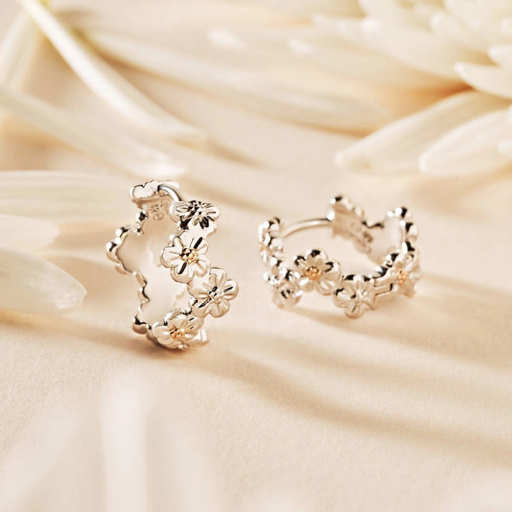 Clogau Nature's Wonder Forget-Me-Not Huggie Hoop Earrings 3SFMN834