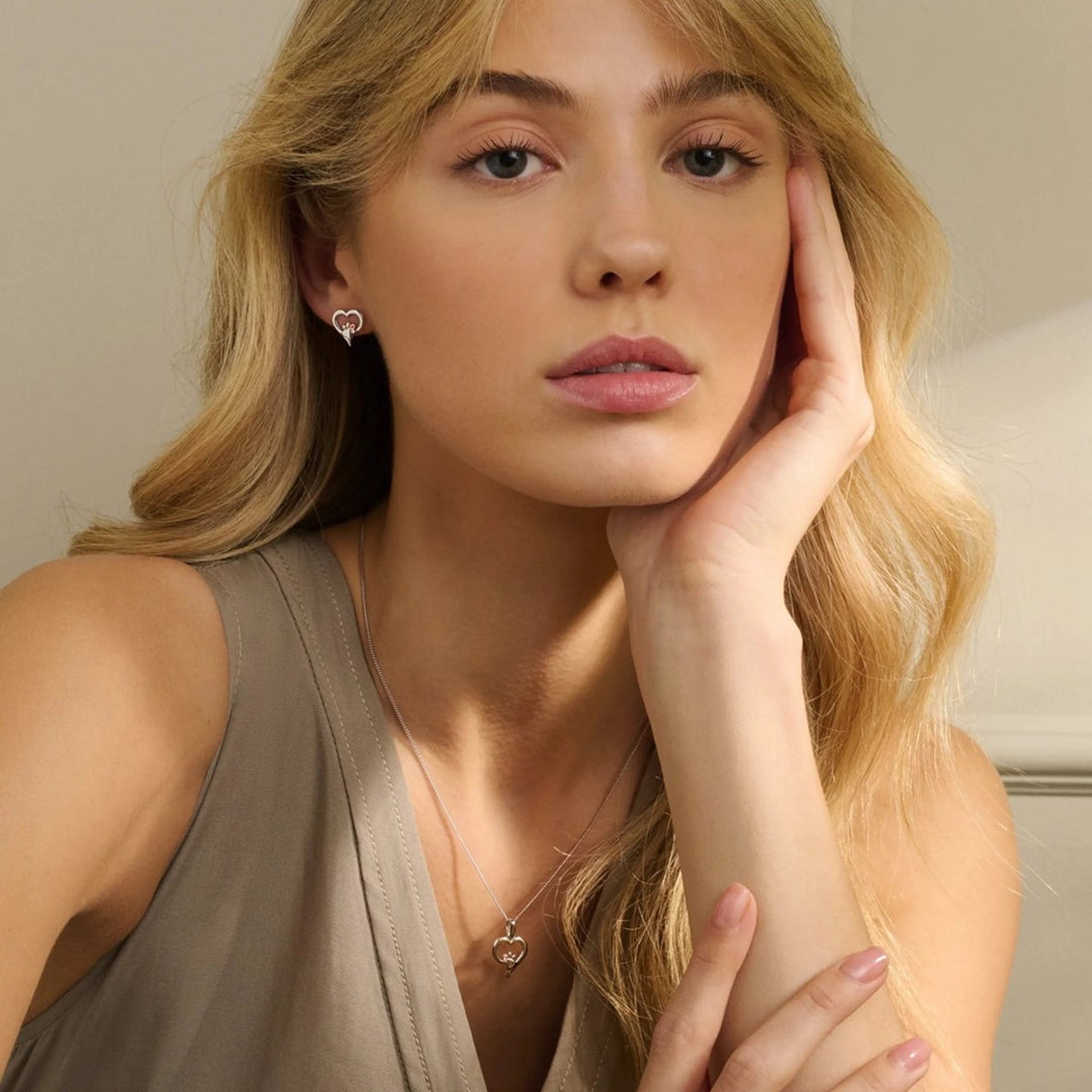 Clogau Paw Prints Sterling Silver Heart Pendant with Topaz 3SPMH769