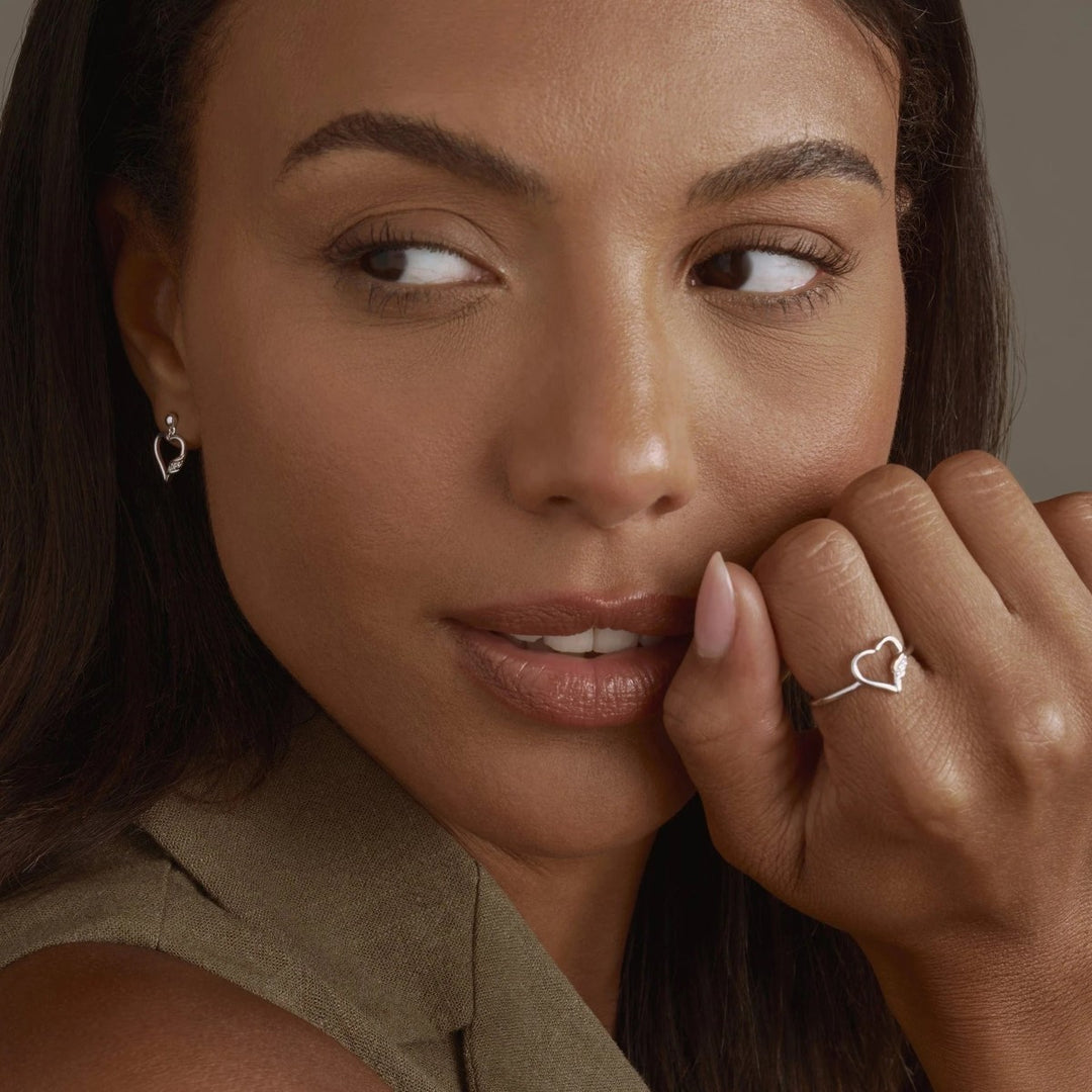 Clogau Past Present Future Heart Silver Ring 3SPPF0801