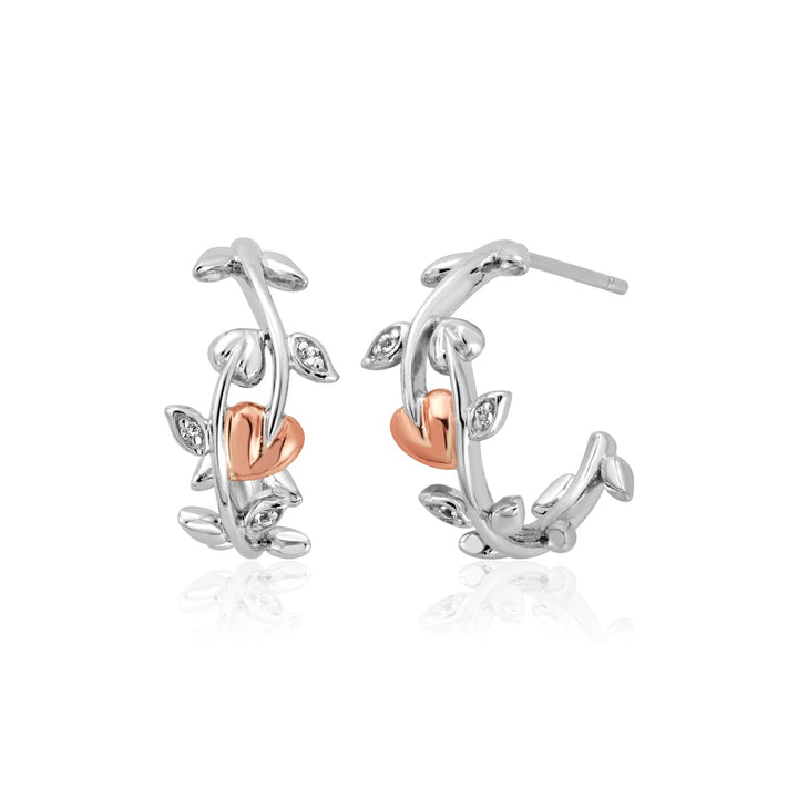 Clogau Vine of Life White Topaz Half Hoop Earrings 3STOL0235