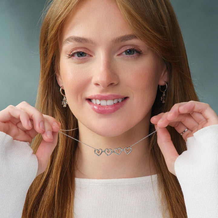 Clogau Tree of Life Heart Silver Necklace - 3STOL0623