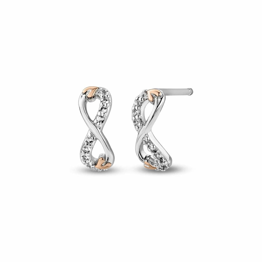 Clogau Tree of Life Sterling Silver Infinity Stud Earrings with Topaz 3STOL853