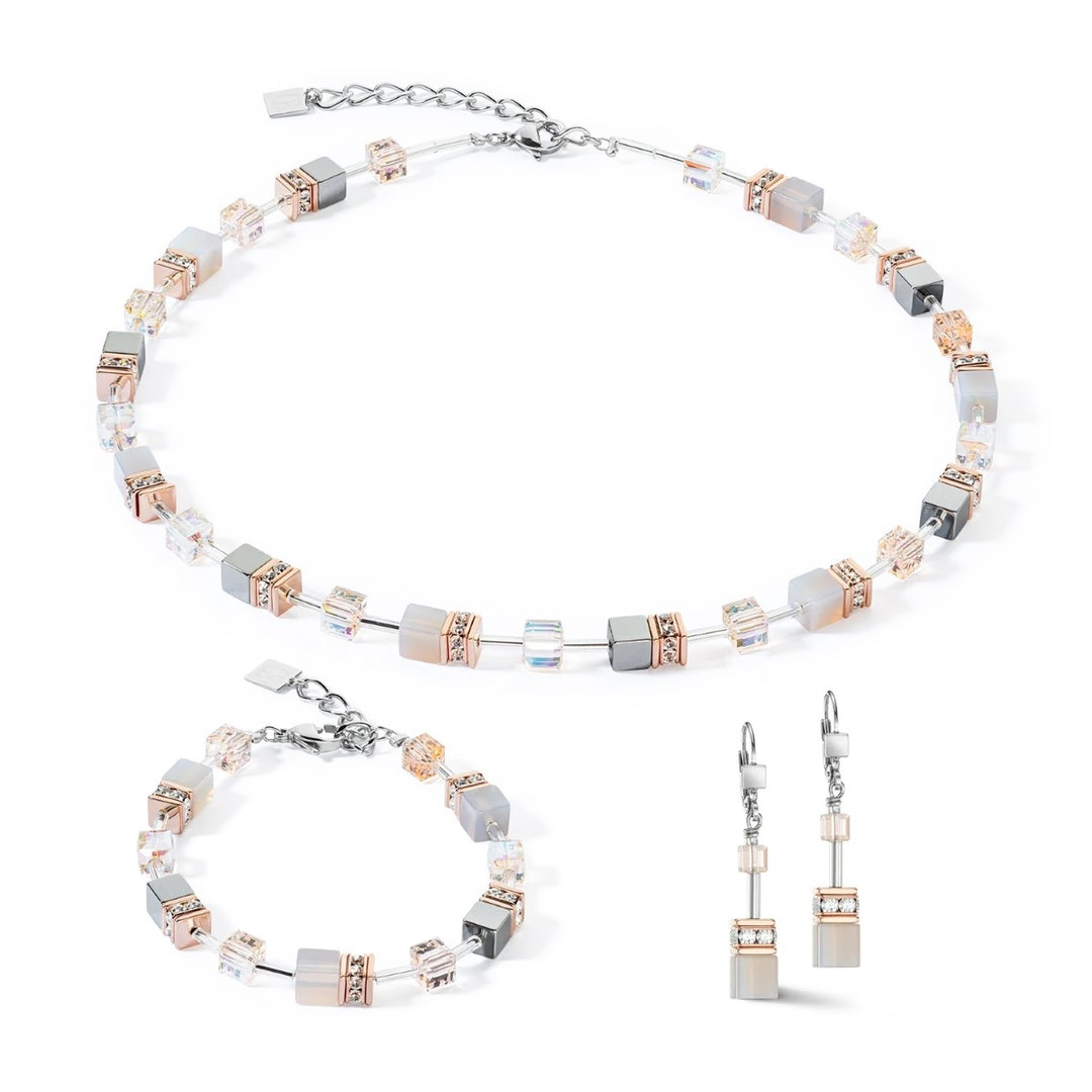 Coeur De Lion GeoCUBE Necklace - Rose Gold Peach