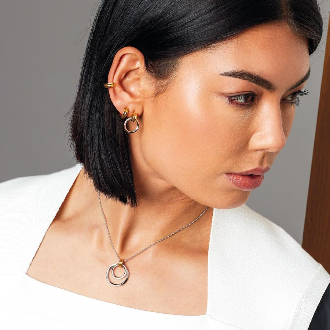 Kit Heath Bevel Unity Golden Drop Stud Earrings - 41172GRP