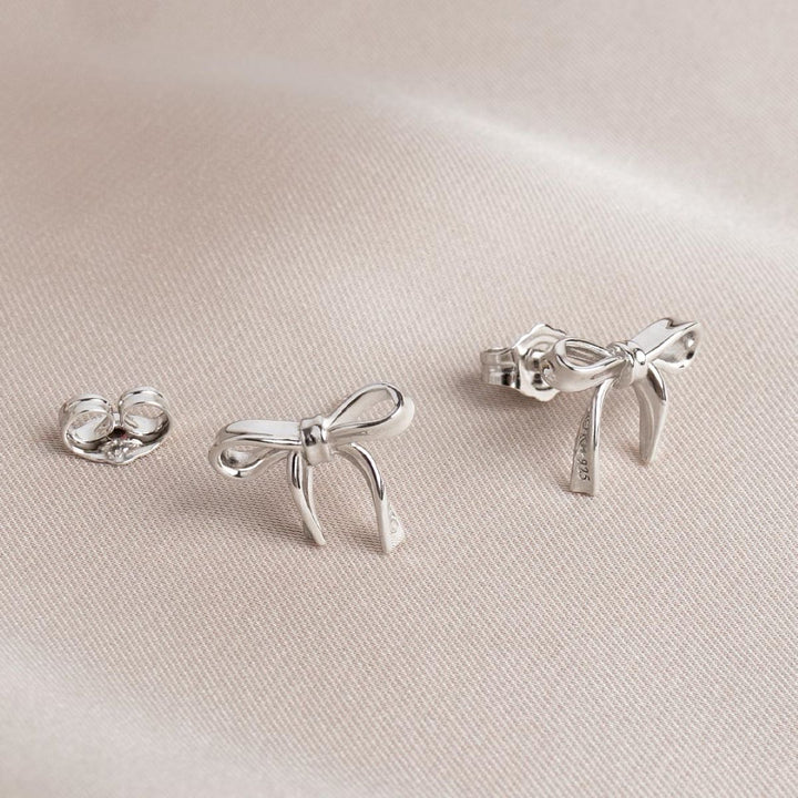 Kit Heath Serenity Ribbon Bow Dainty Stud Earrings - 41187RP