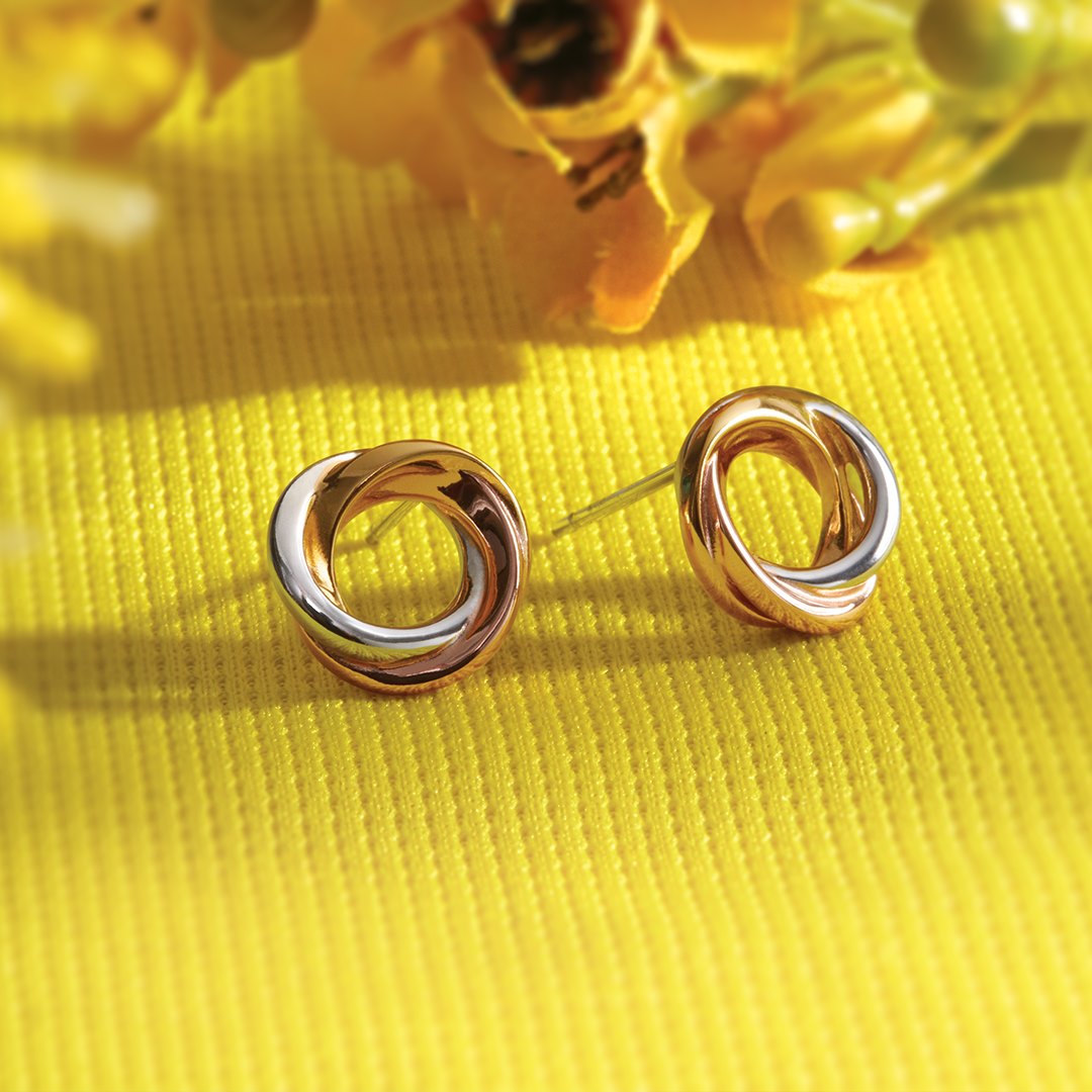 Kit Heath Bevel Cirque Trilogy Stud Earrings 4169GRG