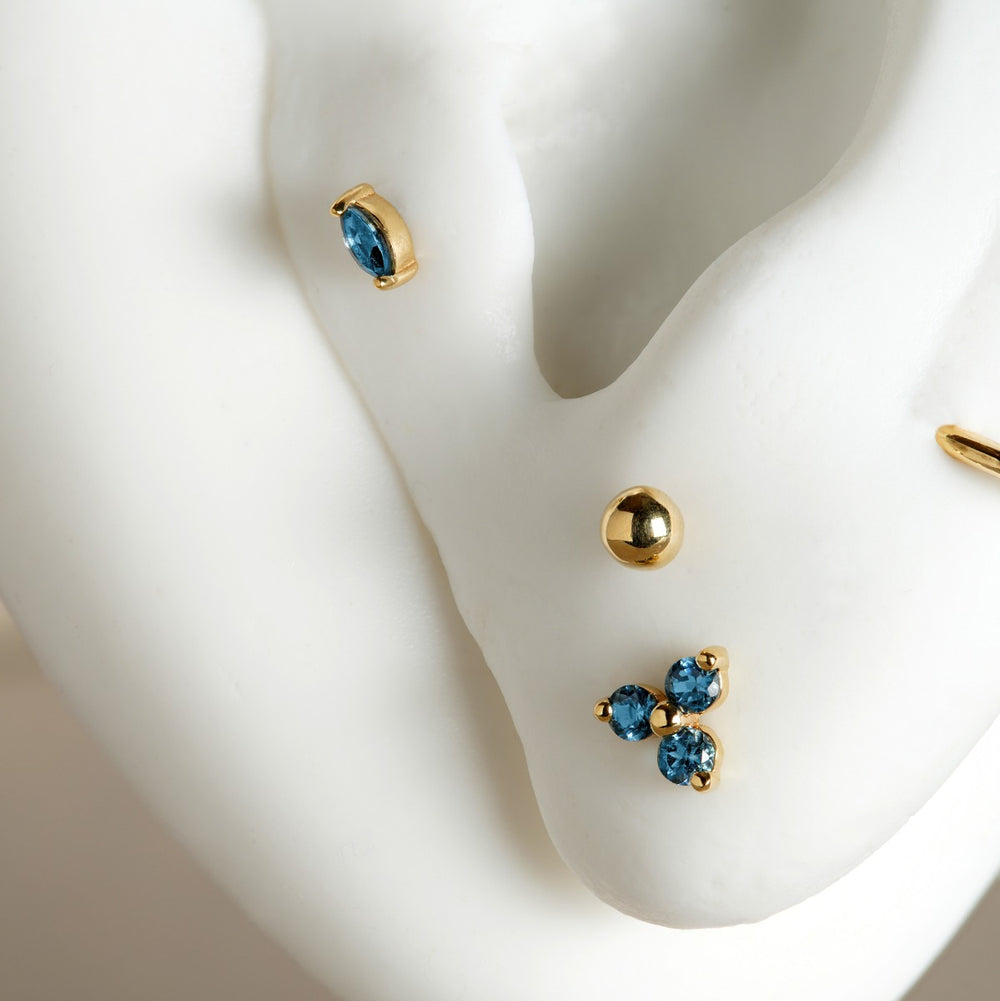 Tish Lyon 14ct Yellow Gold Ball Threadless Labret Single Earring