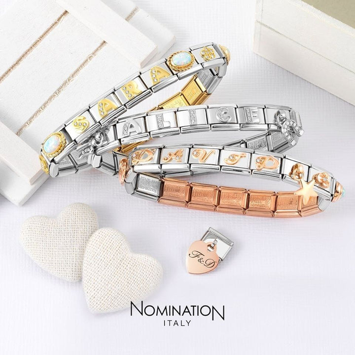 Nomination Rose Gold and Zirconia Classic Letter Charm - W