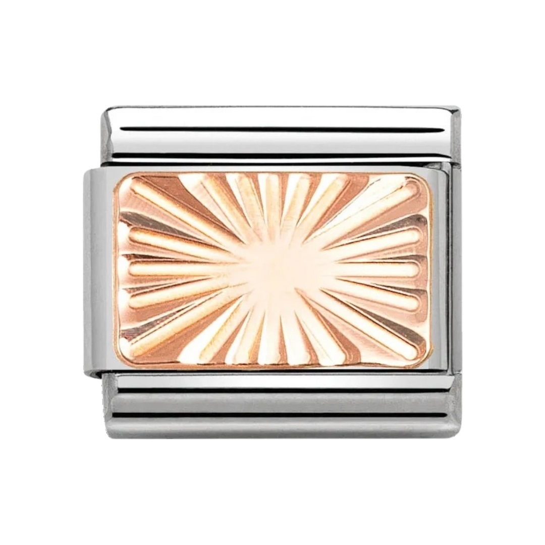 Nomination Classic Rose Gold Etched Sunburst Charm. Item code 430101/56