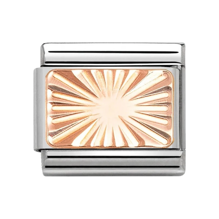 Nomination Classic Rose Gold Etched Sunburst Charm. Item code 430101/56