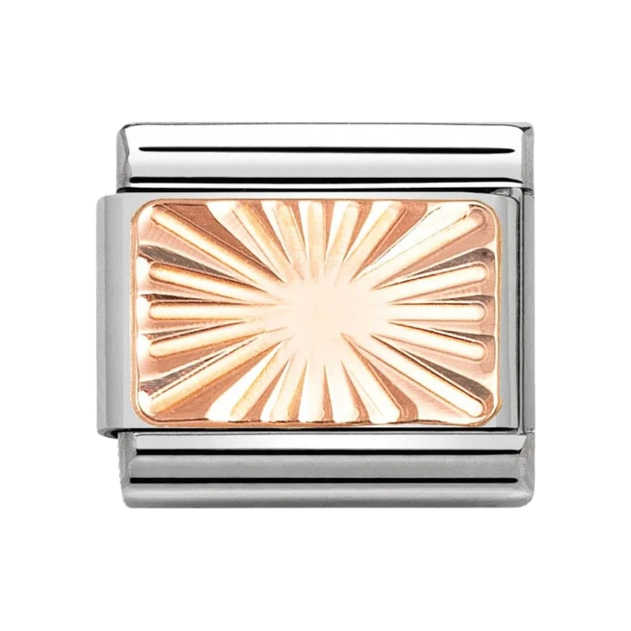 Nomination Classic Rose Gold Etched Sunburst Charm. Item code 430101/56