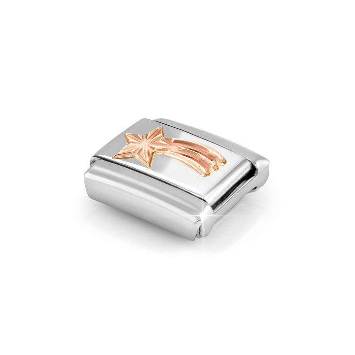 Niche Jewellery Nomination Rose Gold Comet Star Charm worn on model