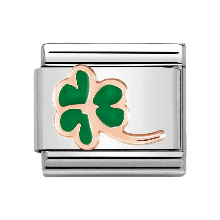 Niche Jewellery Nomination Rose Gold and Enamel Clover Charm