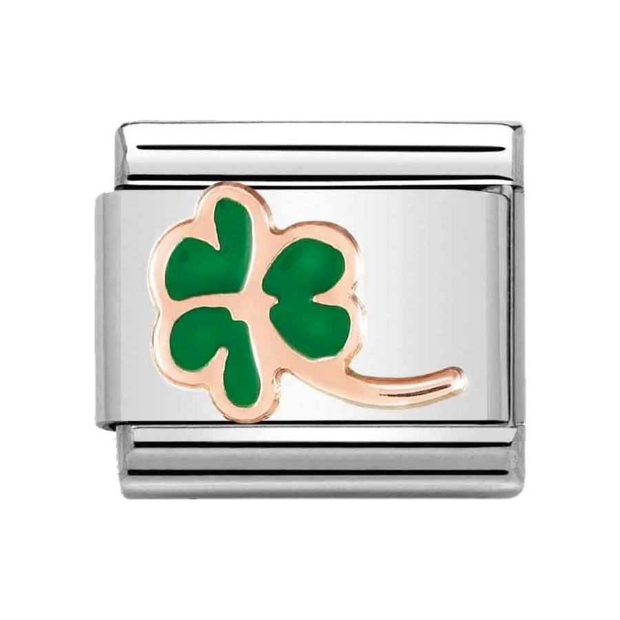 Niche Jewellery Nomination Rose Gold and Enamel Clover Charm