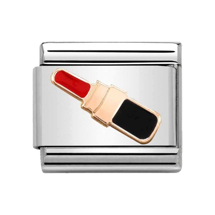 Niche Jewellery Nomination Rose Gold and Enamel Lipstick Charm