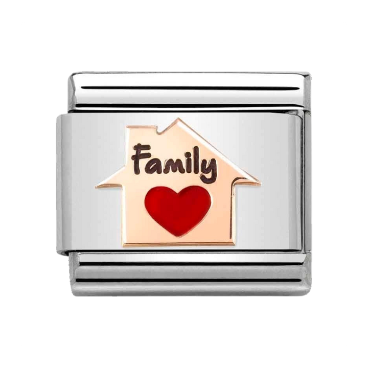 Niche Jewellery Nomination Rose Gold and Enamel Red Heart House Charm