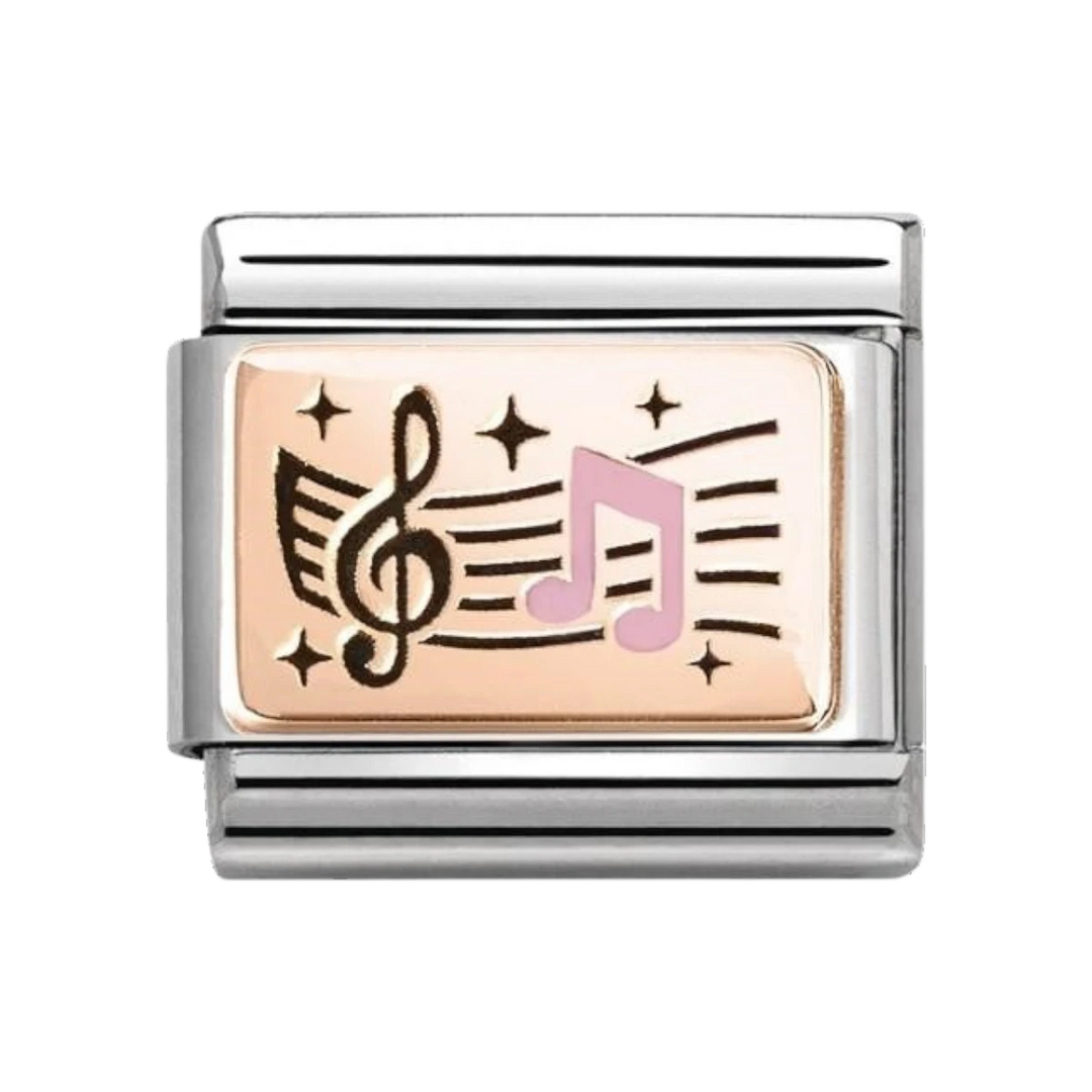 Nomination Classic Rose Gold Treble Clef and Notes Charm 430204/06