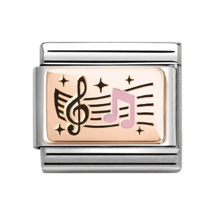 Nomination Classic Rose Gold Treble Clef and Notes Charm 430204/06