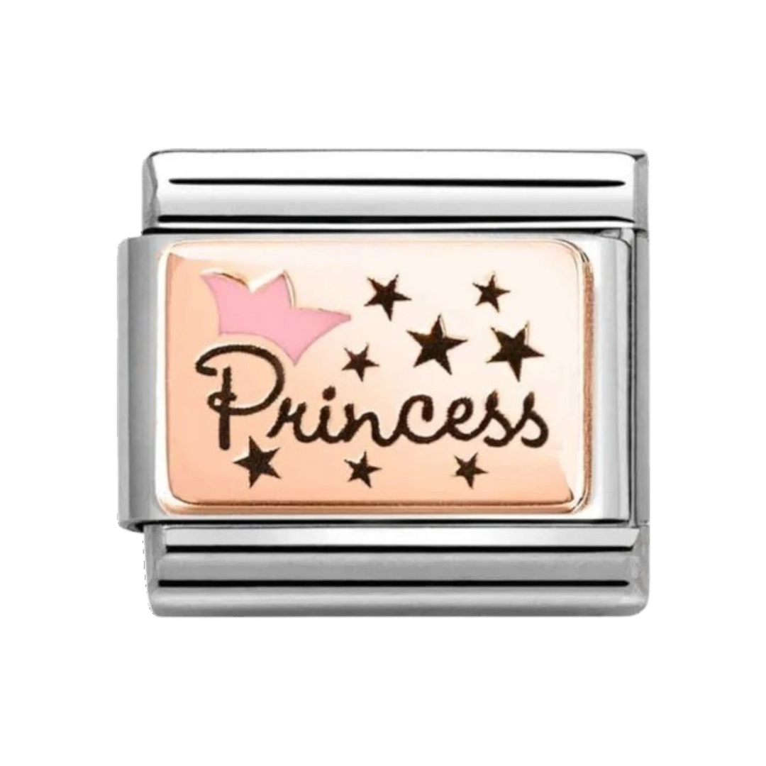 Nomination Classic Rose Gold with Pink Enamel Crown Princess Charm 430204/02