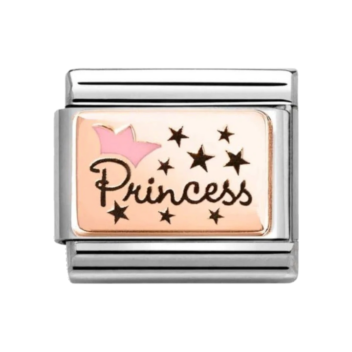 Nomination Classic Rose Gold with Pink Enamel Crown Princess Charm 430204/02